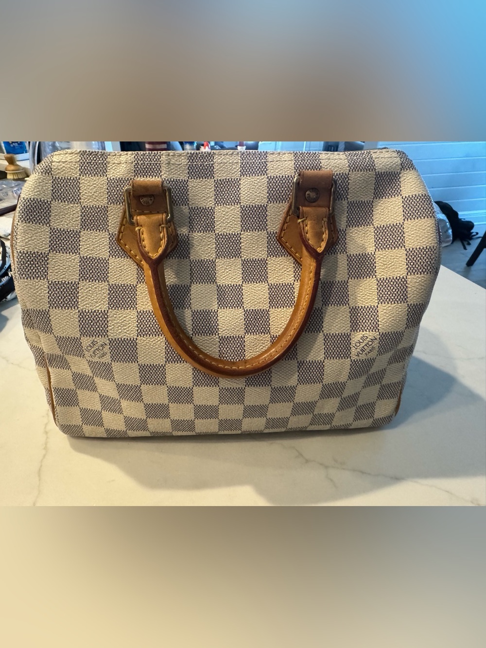 Authentic Louis Vuitton Azur Speedy 25 - Picture 9 of 16